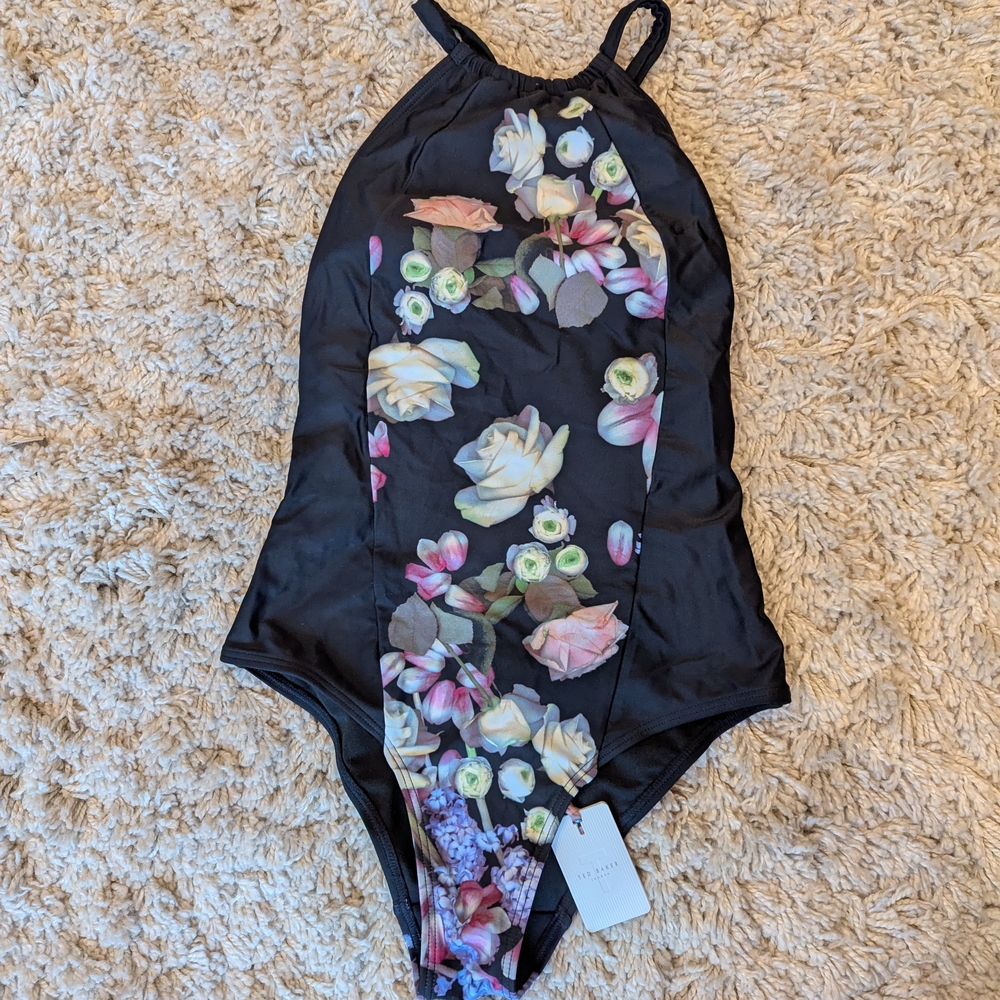Ted Baker One Piece Halter Style Swimsuit NWT
